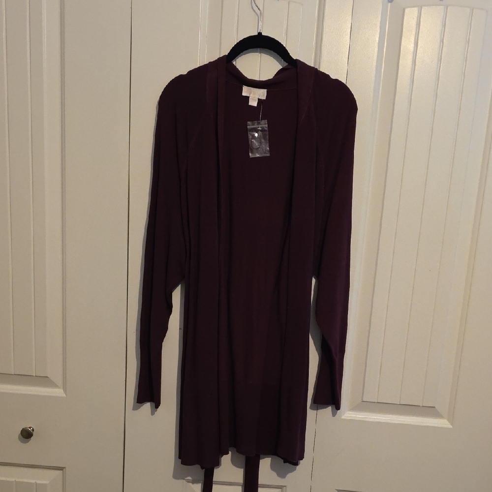 Belle by Kim Gravel Maroon Knit Carnigan